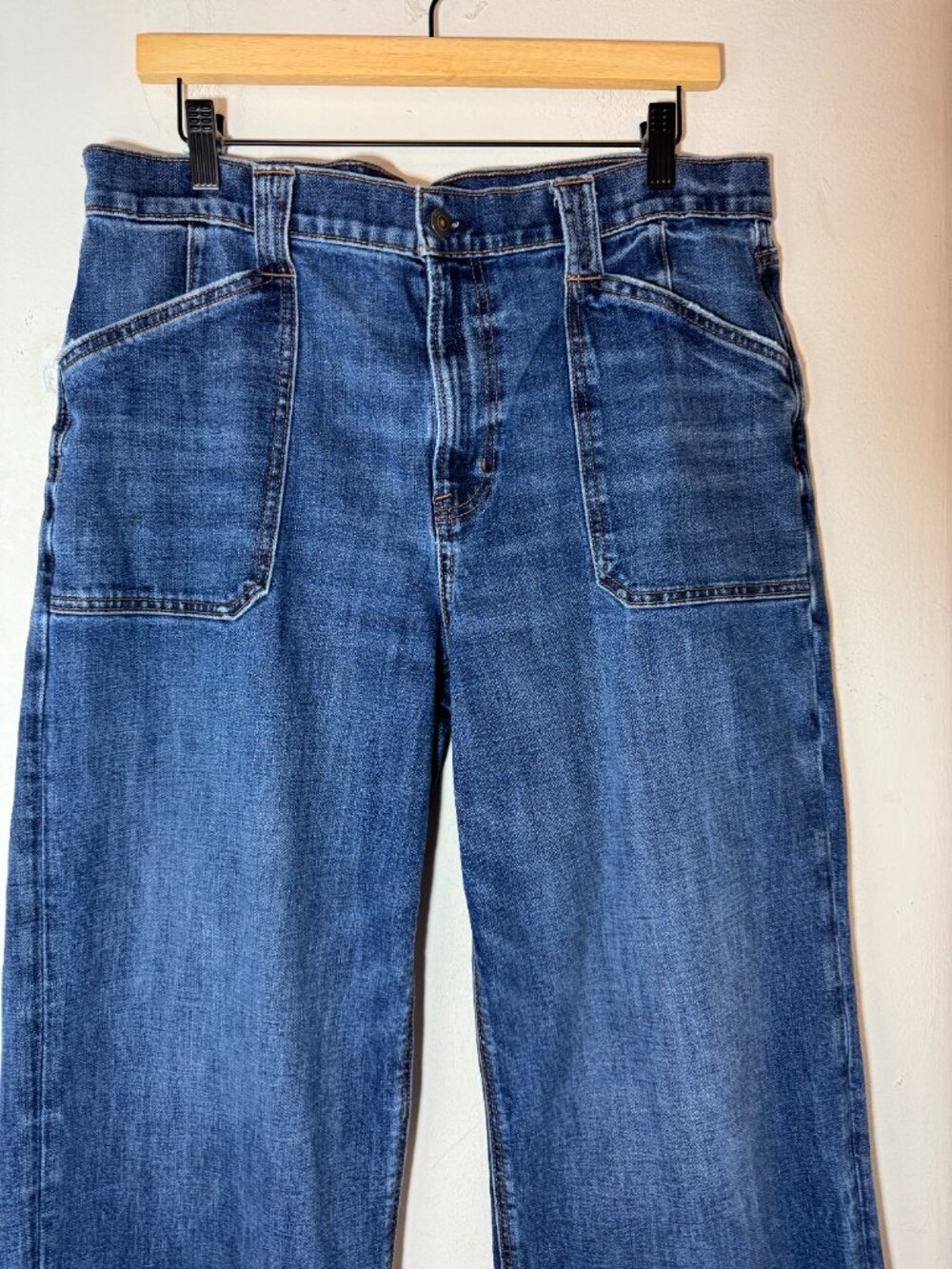 American Eagle Stovepipe Stretch Jeans Size 14 Regular Medium Wash Denim - Picture 3 of 10